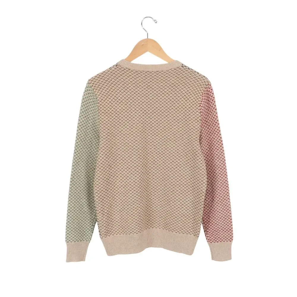 NWOT J.Crew Men's Rugged Merino Wool-Blend Bird's-Eye Sweater Multicolor Small
